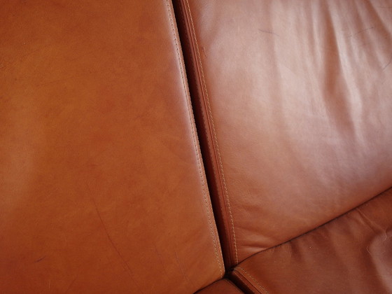 Image 1 of Patinated cognac leather sofa by Jørgen Høj for Niels Vitsøe Denmark ca. 1960