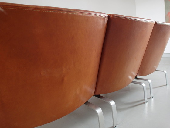 Image 1 of Patinated cognac leather sofa by Jørgen Høj for Niels Vitsøe Denmark ca. 1960