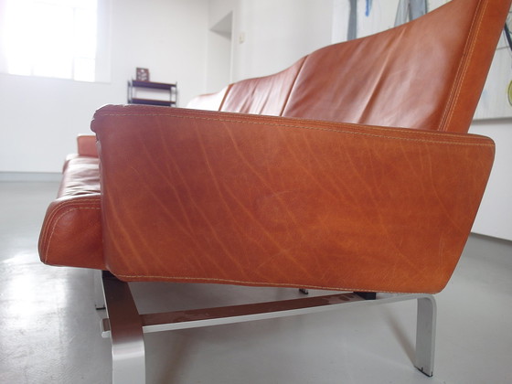 Image 1 of Patinated cognac leather sofa by Jørgen Høj for Niels Vitsøe Denmark ca. 1960