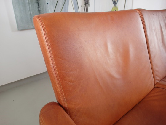 Image 1 of Patinated cognac leather sofa by Jørgen Høj for Niels Vitsøe Denmark ca. 1960