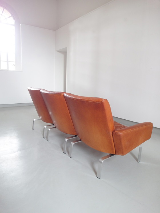 Image 1 of Patinated cognac leather sofa by Jørgen Høj for Niels Vitsøe Denmark ca. 1960