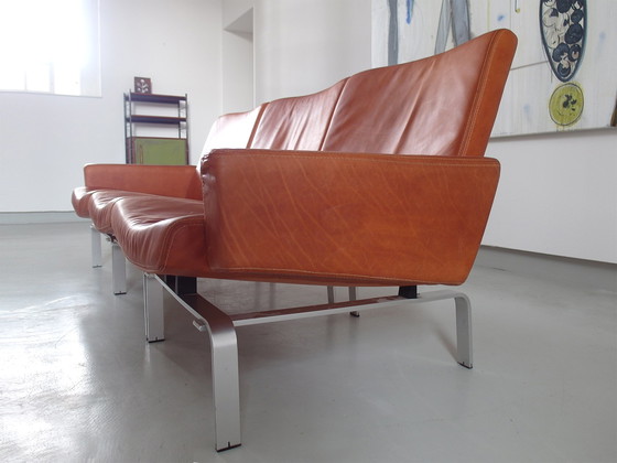 Image 1 of Canapé en cuir cognac patiné par Jørgen Høj pour Niels Vitsøe Danemark vers 1960