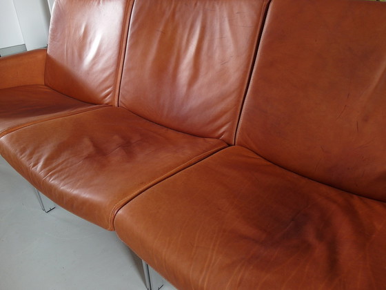 Image 1 of Patinated cognac leather sofa by Jørgen Høj for Niels Vitsøe Denmark ca. 1960