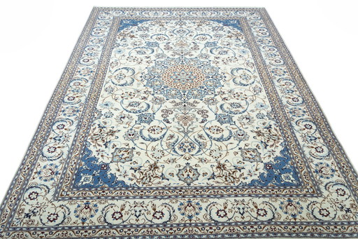 Hand-knotted Nain 9 La Persian Carpet With Silk - 341 X 256 Cm