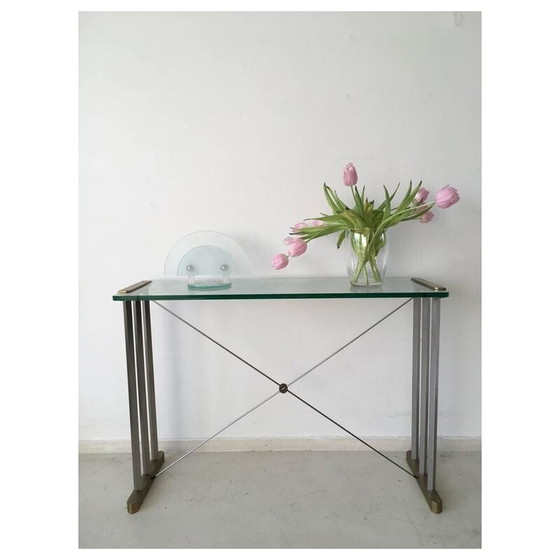 Image 1 of Brass and steel console by Peter Ghyczy - 1990s