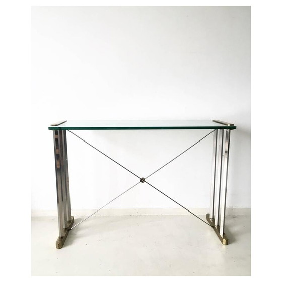 Image 1 of Brass and steel console by Peter Ghyczy - 1990s
