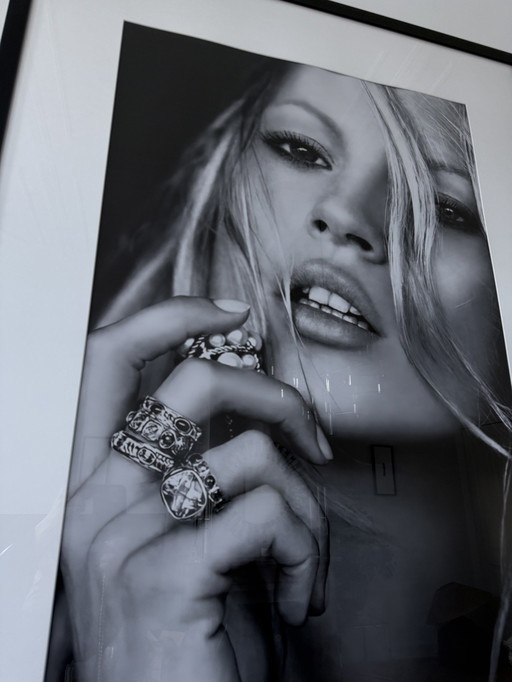 XL Wooden Framed Photo Of Kate Moss