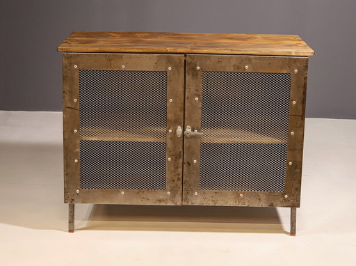 Industrial Iron Cabinet From The 1950S, Czechoslovakia