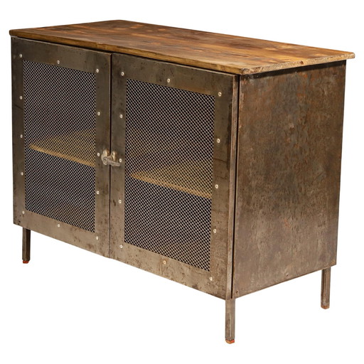 Industrial Iron Cabinet From The 1950S, Czechoslovakia