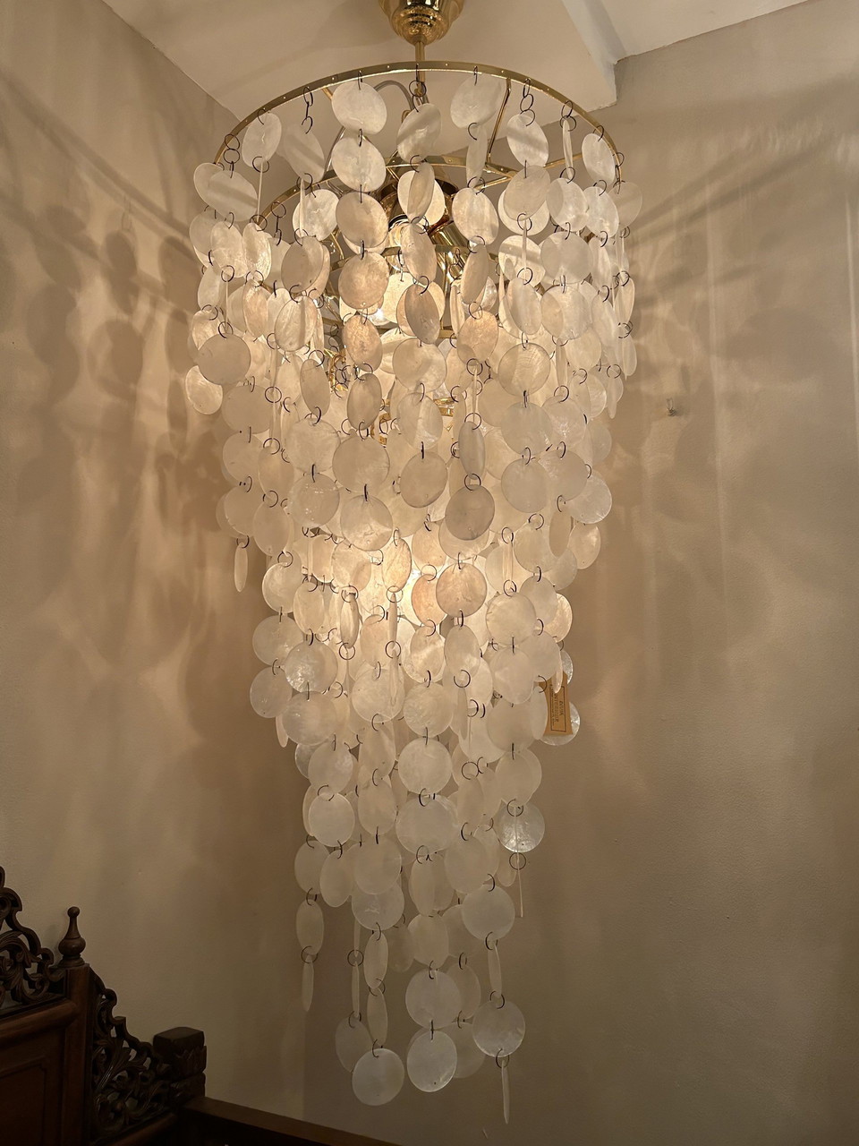 Xxl Capiz Shell Lamp Pendant Lamp Vintage Pearl 545 Whoppah