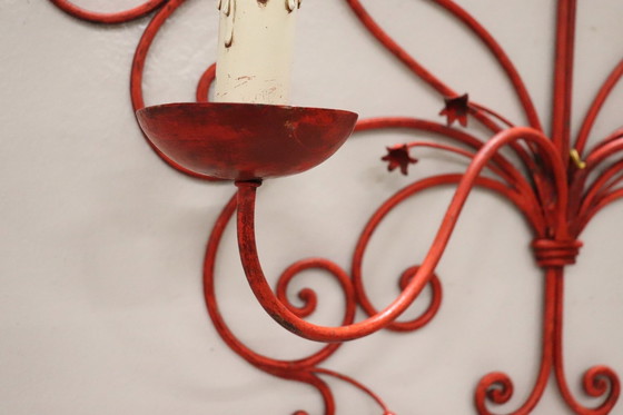 Image 1 of Red Lacquered Iron Wall Light