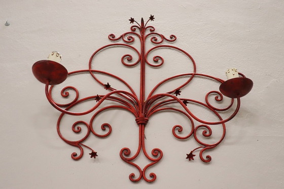 Image 1 of Red Lacquered Iron Wall Light