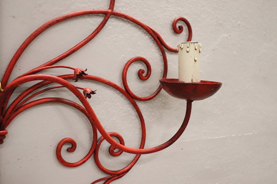 Image 1 of Red Lacquered Iron Wall Light