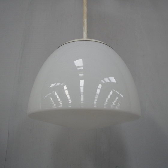 Image 1 of 2 x Gispen opaline glass pendant lamps