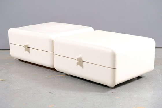 Image 1 of White Mid - Century Space Age sideboards, France, 1960s, set of 2