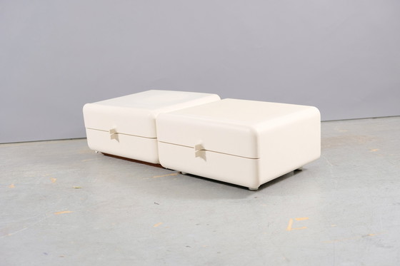 Image 1 of White Mid - Century Space Age sideboards, France, 1960s, set of 2