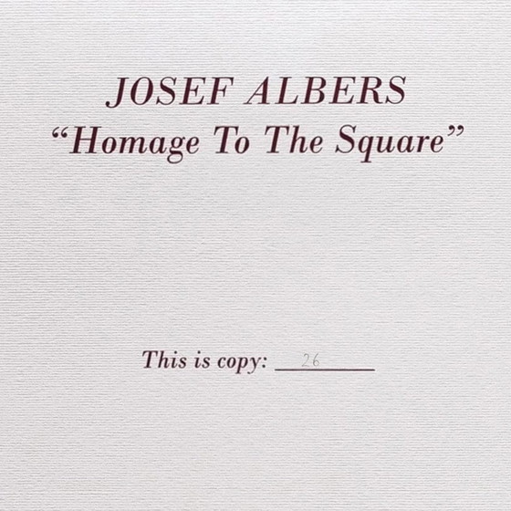 Image 1 of 1970S Stunning Josef Albers "Homage To The Square" Lithograph By Guggenheim Museum - New York