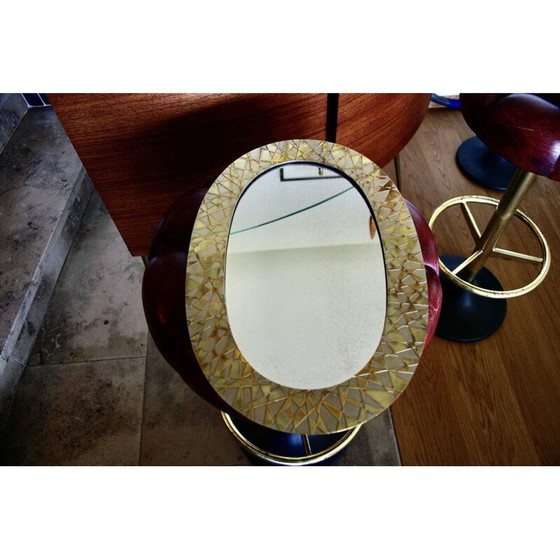 Image 1 of Vintage brass mirror by Thomas Pysse Dk, Denmark 1950