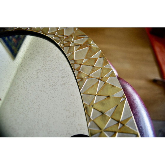 Image 1 of Vintage brass mirror by Thomas Pysse Dk, Denmark 1950