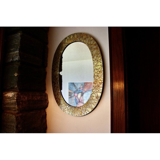 Image 1 of Vintage brass mirror by Thomas Pysse Dk, Denmark 1950