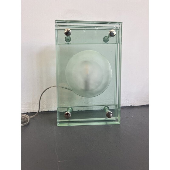 Image 1 of Vintage table lamp in thick glass, Italy 1970