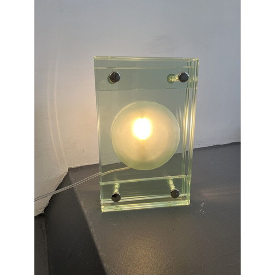 Image 1 of Vintage table lamp in thick glass, Italy 1970