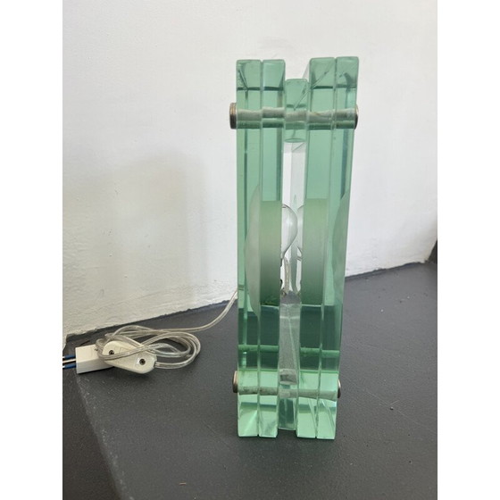 Image 1 of Vintage table lamp in thick glass, Italy 1970