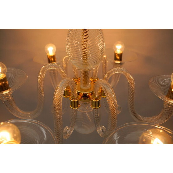 Image 1 of Vintage Murano glass chandelier by Von Barovier and Toso, Italy 1990