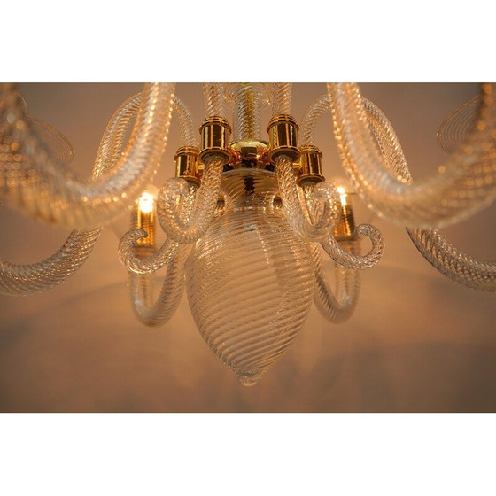 Image 1 of Vintage Murano glass chandelier by Von Barovier and Toso, Italy 1990
