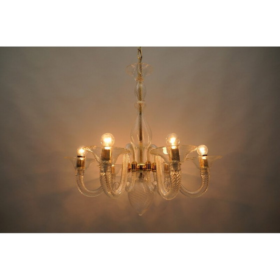 Image 1 of Vintage Murano glass chandelier by Von Barovier and Toso, Italy 1990