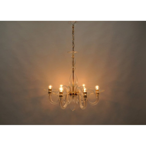 Image 1 of Vintage Murano glass chandelier by Von Barovier and Toso, Italy 1990