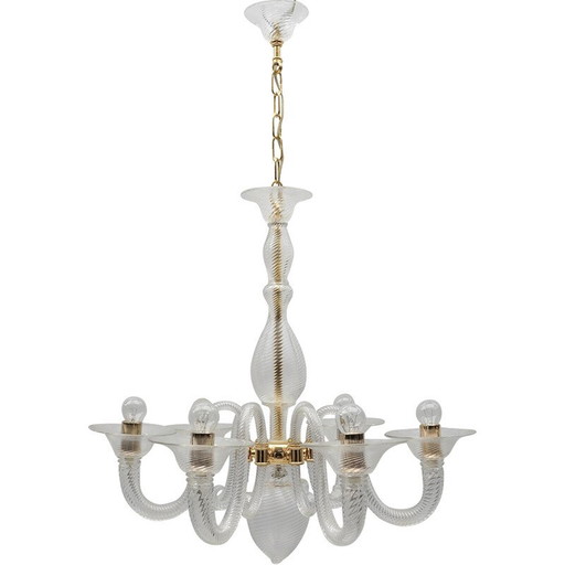 Vintage Murano glass chandelier by Von Barovier and Toso, Italy 1990