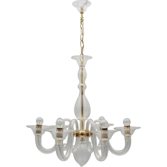 Image 1 of Vintage Murano glass chandelier by Von Barovier and Toso, Italy 1990