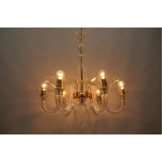 Image 1 of Vintage Murano glass chandelier by Von Barovier and Toso, Italy 1990