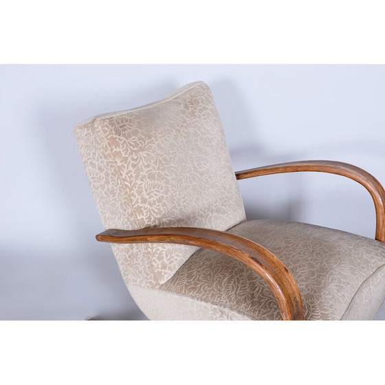 Image 1 of Pair of vintage beige H-269 armchairs by Jindrich Halabala for Up Zavody, Czechoslovakia 1930s