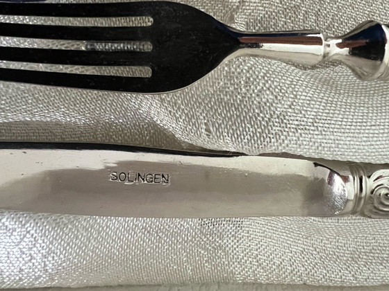 Image 1 of Set of 3 Solingen hallmarked silver-plated cutlery 800