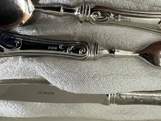 Image 1 of Set of 3 Solingen hallmarked silver-plated cutlery 800