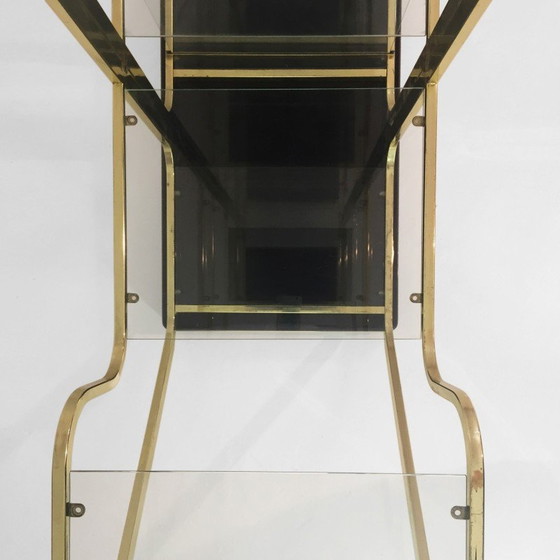 Image 1 of Vintage brass and glass display cabinet, 1970-1980s