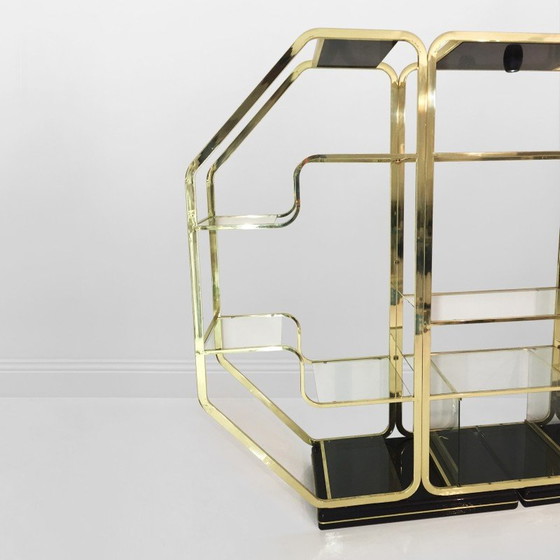 Image 1 of Vintage brass and glass display cabinet, 1970-1980s