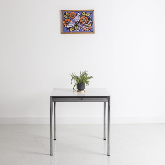 Image 1 of Square Chromed Steel Table - Usm Haller