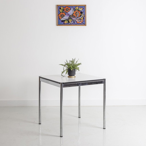 Square Chromed Steel Table - Usm Haller