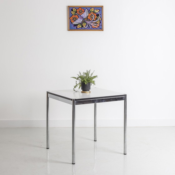 Image 1 of Square Chromed Steel Table - Usm Haller