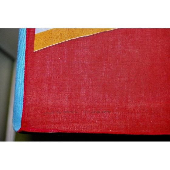 Image 1 of Sciarpa vintage in seta "giorno del sole" di Jean Michel Folon per Charles Steiner, 1979