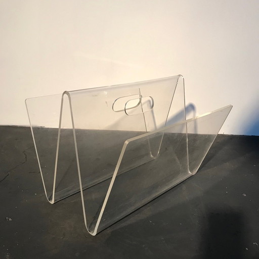 Perspex magazine rack/newspaper rack 1970s