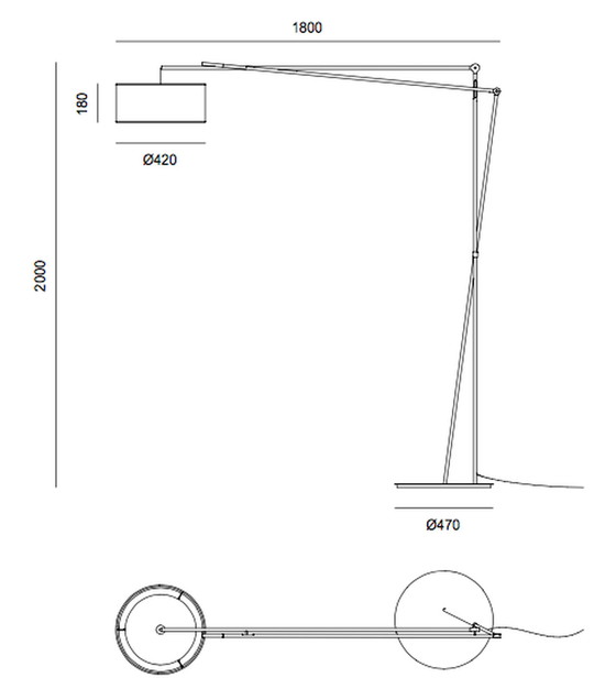 Image 1 of 1x Prandina Effimera F50 lampadaire noir