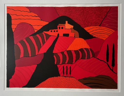 Screenprint Ronald Boonacker - Villa Montesogione