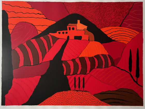 Image 1 of Screenprint Ronald Boonacker - Villa Montesogione