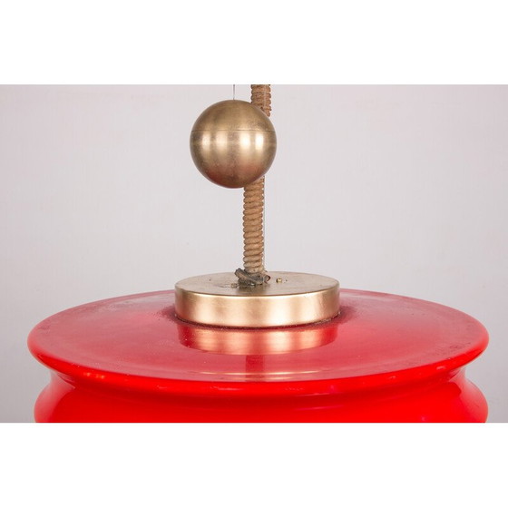 Image 1 of Lampada a sospensione vintage Orion in vetro e ottone di Schwarz e Staff Leuchten per Staff Leuchten, Germania 1965