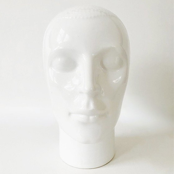 Image 1 of White glazed earthenware head Royal Delft 1970's