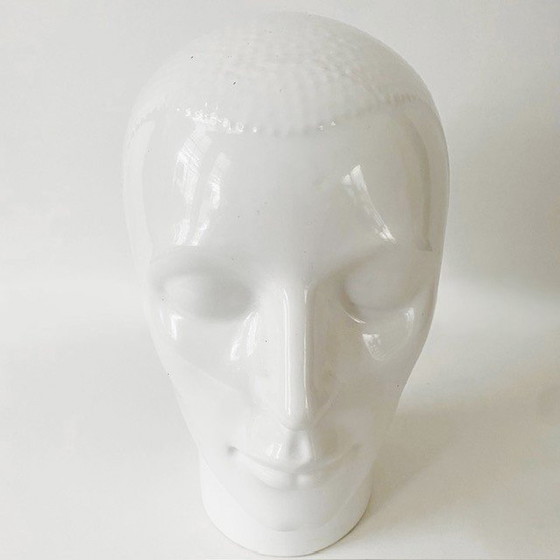 Image 1 of White glazed earthenware head Royal Delft 1970's